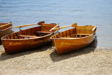 Rowboats on the banks of Lake Titisee clipart