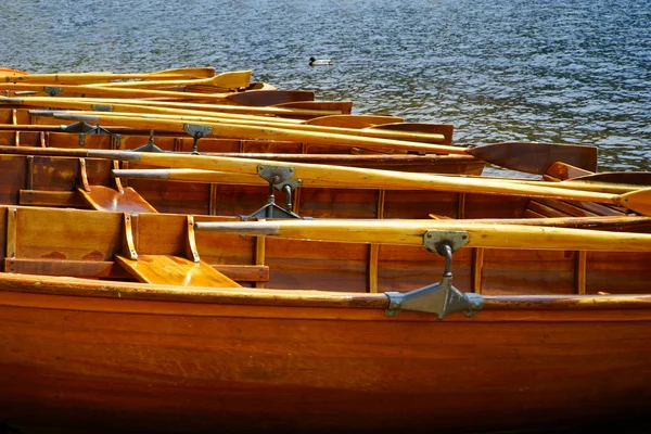 Vista de botes de remos en un lago —  Fotos de Stock