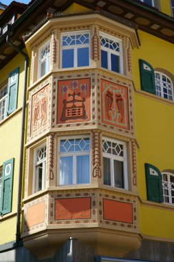 Architectural detail of an old house in Rottweil clipart