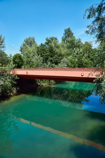 Bridge over the Rhine lateral canal — Stock fotografie