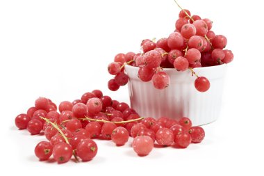Currants, frozen in white bowl