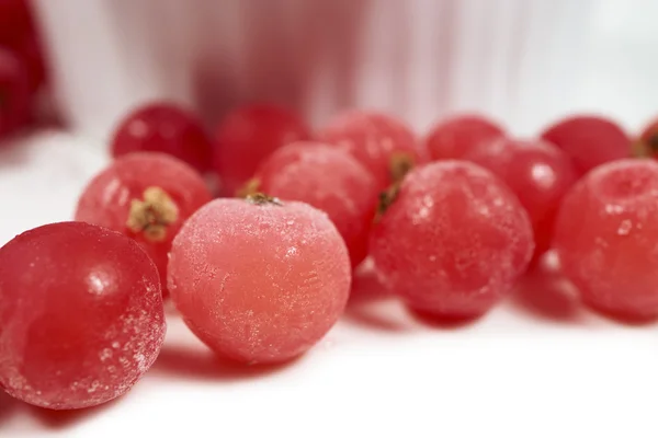 Makroaufnahme einer gefrorenen Johannisbeere — Stockfoto