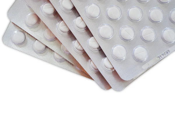 Cinco Blister Packs com comprimidos — Fotografia de Stock