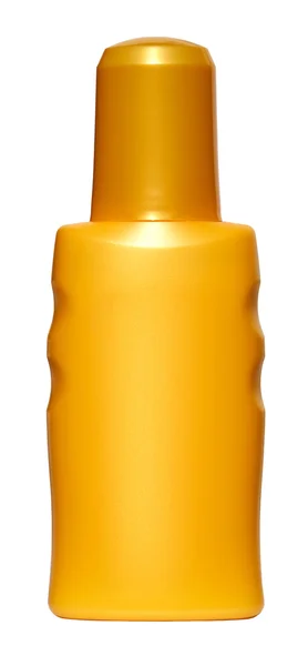 Bottle with sun cream on white — Stock Photo, Image