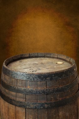 Arka plan olarak eski şarap varil