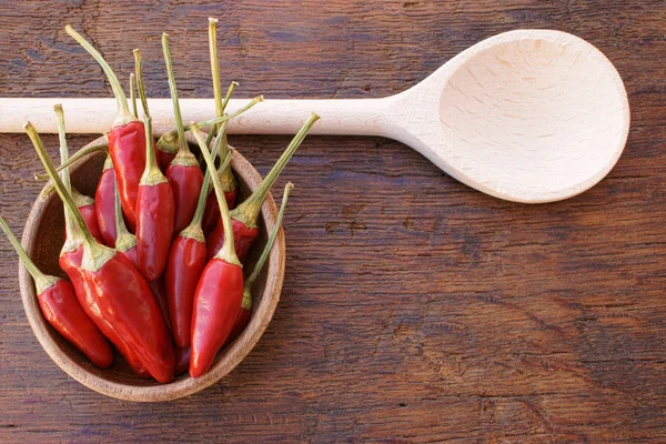 Chili pepper pods in a bowl — Stock Photo, Image