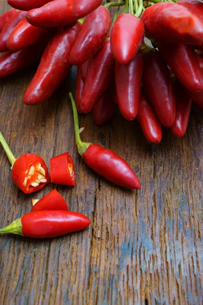 Sliced red chili pepper pods — Stock Photo, Image