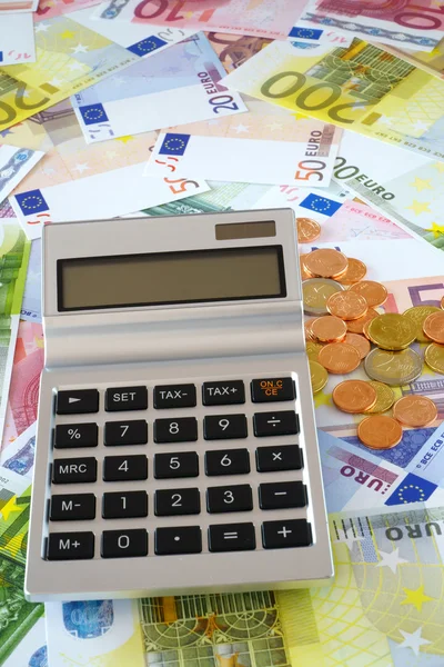 Calculator and euro currency — Stock Photo, Image