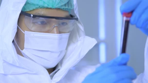 Výzkumný Koncept Rozlišení Vědci Vyšetřují Krevní Cévy Laboratoři — Stock video