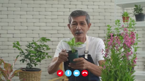 Videoroepconcept Van Resolutie Boeren Praten Met Klanten Videogesprekken — Stockvideo