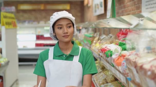 Geschäftskonzept Der Auflösung Asiatische Mädchen Schauen Mit Einem Ziel Aus — Stockvideo