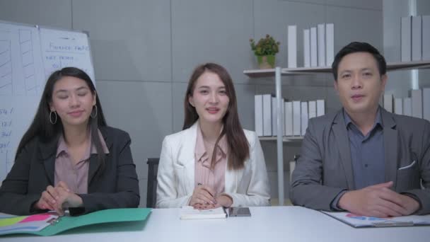 Business Concept Resolution Committee Interviewing Students University — Stock Video