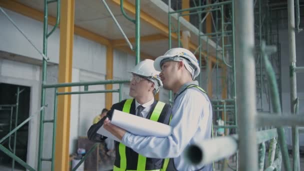 Concept Ingénieur Résolution Les Hommes Affaires Planifient Des Travaux Construction — Video