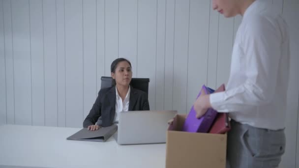 Concept Entreprise Résolution Employé Est Renvoyé Par Directeur — Video