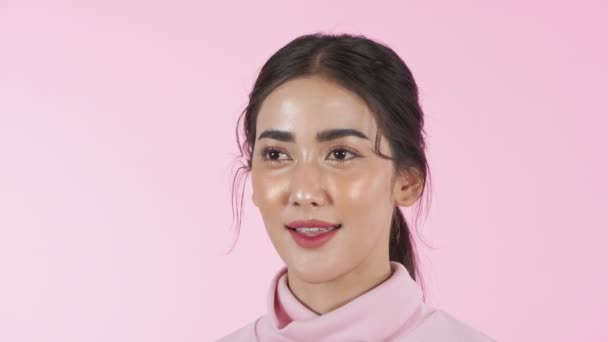Konsep Kecantikan Resolusi Wanita Asia Membuka Mata Pada Latar Belakang — Stok Video