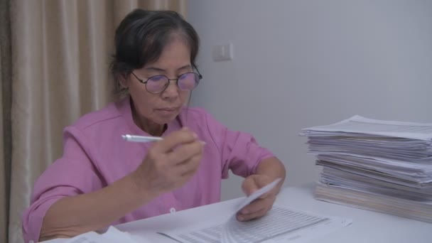 Bedrijfsconcept Van Resolution Aziatische Oude Vrouwen Zijn Bezig Met Het — Stockvideo