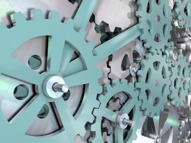 Dişliler ve cogwheels makine mühendisliği arka plan.