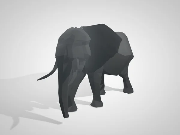 3D obrázek origami slona. — Stock fotografie