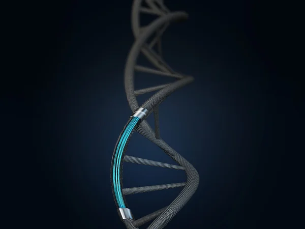 3d illustration of artificial DNA molecule. Artificial intelligence of DNA structure. — Stock Photo, Image