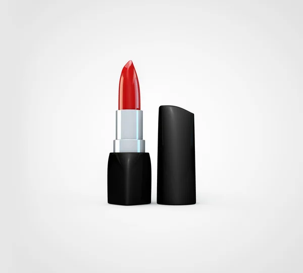 3D illustratie van realistische rode lippenstift mockup geïsoleerd op wit. — Stockfoto