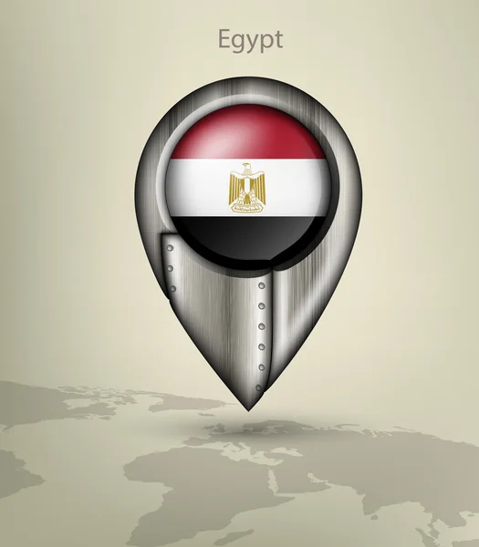 Metal map marker Egypt — Stock Vector