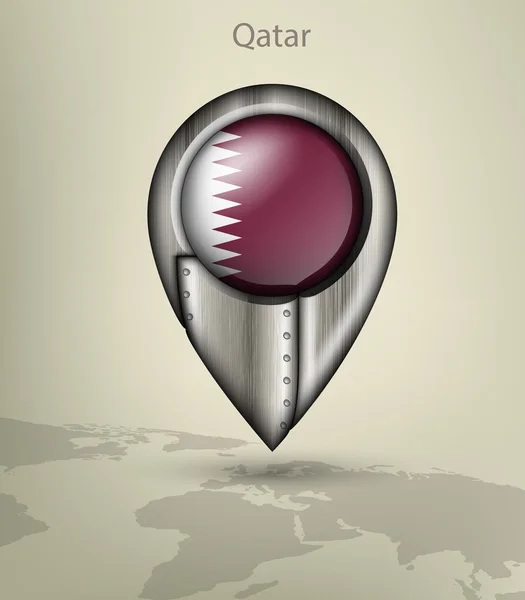 Mapa de metal marcador Qatar — Archivo Imágenes Vectoriales