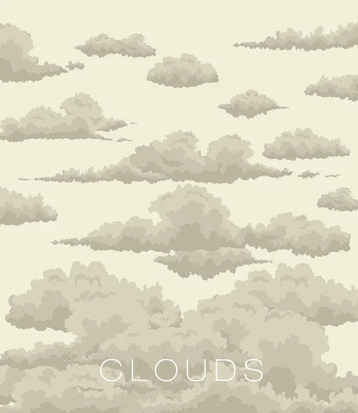 Nubes en el cielo en estilo vintage — Vector de stock