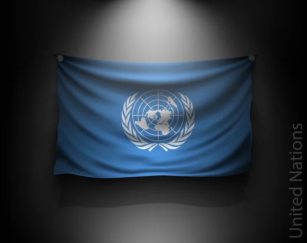 Drapeau flottant Nations Unies — Image vectorielle