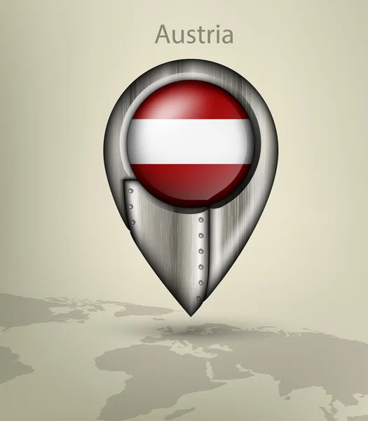 Mappa dettagliata del metallo Austria — Vettoriale Stock