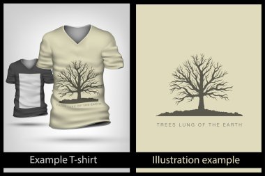 Example illustration on T-shirt clipart