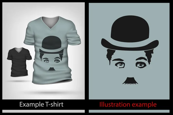 Example illustration on T-shirt — Stock Vector