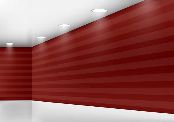 Leerer Raum mit roten Wänden — Stockvektor