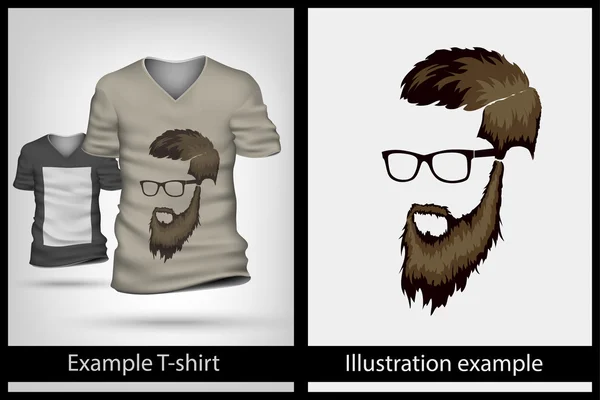 Voorbeeld illustratie op T-shirt — Stockvector