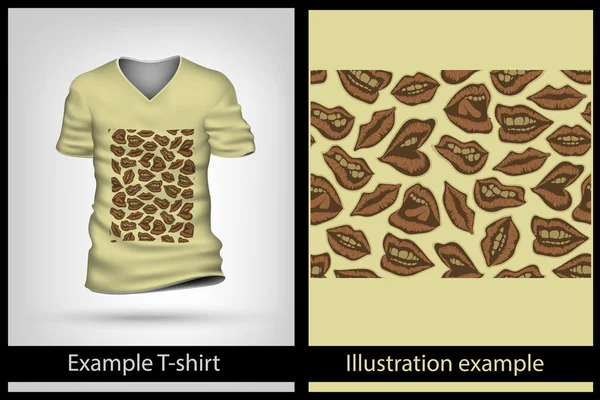 Ilustração exemplo na t-shirt —  Vetores de Stock