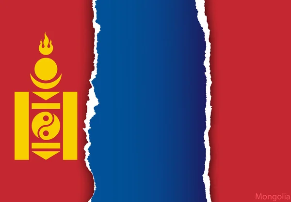 Mongoliets flagga på design — Stock vektor