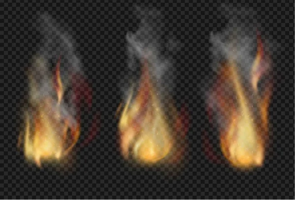 Ensemble d'illustrations vectorielles réalistes fourches de flamme. — Image vectorielle