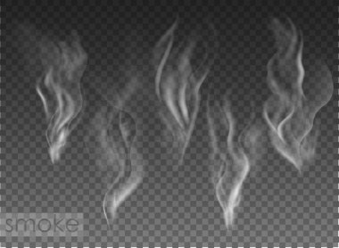 sis ve duman seti şeffaf arkaplanda izole edildi