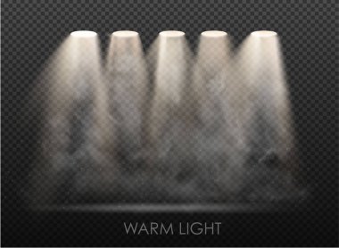 saydam bir arka plan üzerinde ampul sıcak ışık kümesi