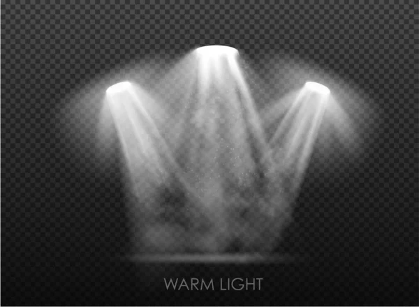 투명 한 배경에서 전구의 따뜻한 빛 세트 — 스톡 벡터