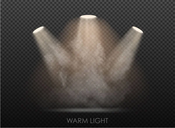 Set de lumină caldă de bec pe un fundal transparent — Vector de stoc