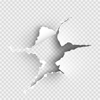 Saydam arkaplanda yırtık bir kağıt parçası yırtılmış