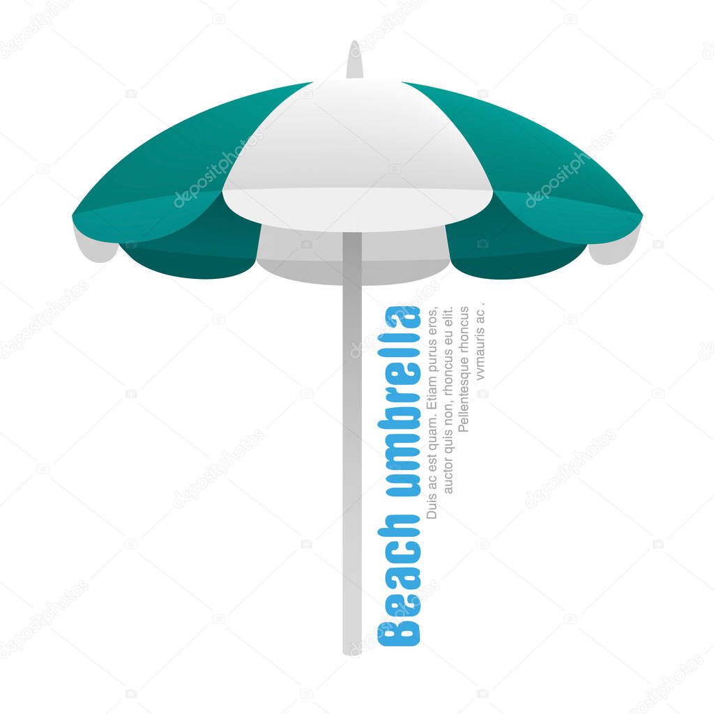 illustration of beach umbrella isolated on white background.