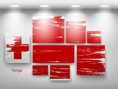 Galeride bayrak boyası. Vektör illüstrasyonu