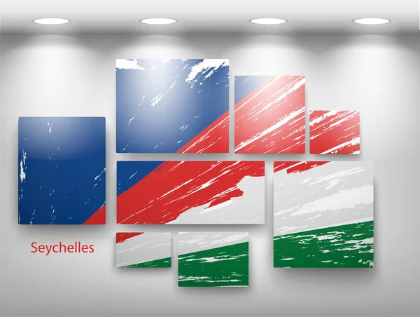 Peinture Drapeau Dans Galerie Illustration Vectorielle — Image vectorielle