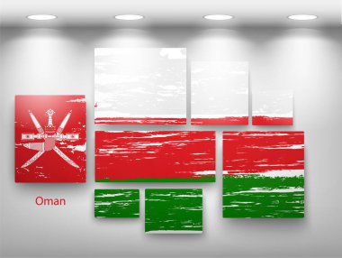 Galeride bayrak boyası. Vektör illüstrasyonu