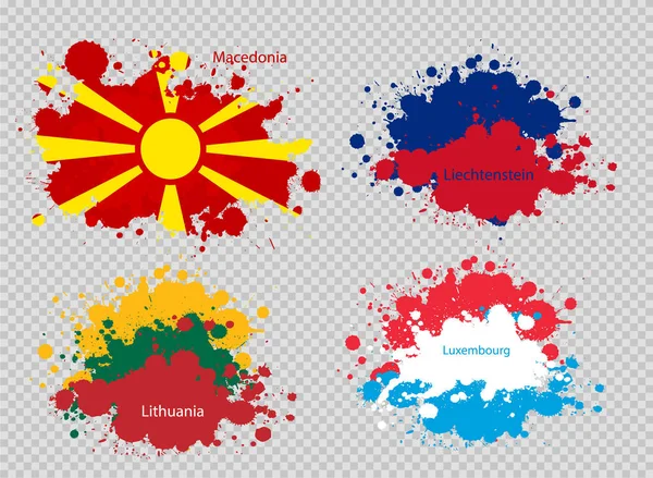 Pintura Punto Bandera Fondo Transparente Ilustración Vectorial — Vector de stock