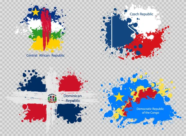 Verf Vlek Van Vlag Transparante Achtergrond Vectorillustratie — Stockvector