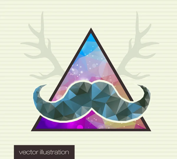 Hipster background with a mustache — Stock Vector