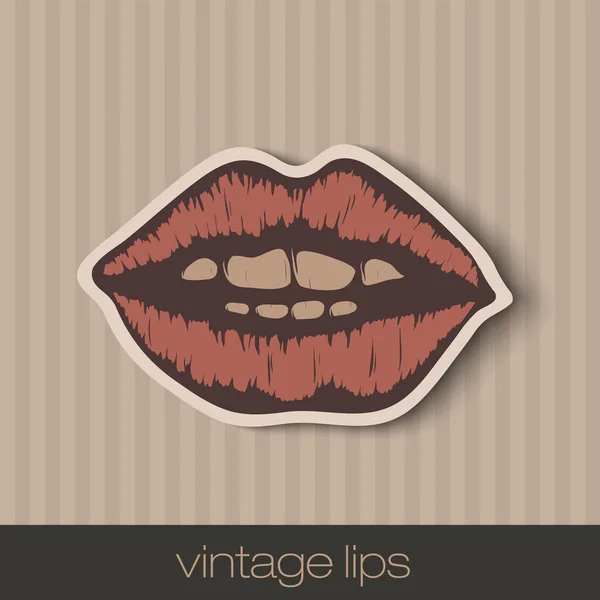 Vintage labios de papel — Vector de stock