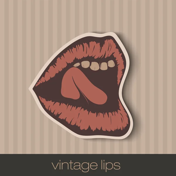 Vintage paper lips — Stock Vector